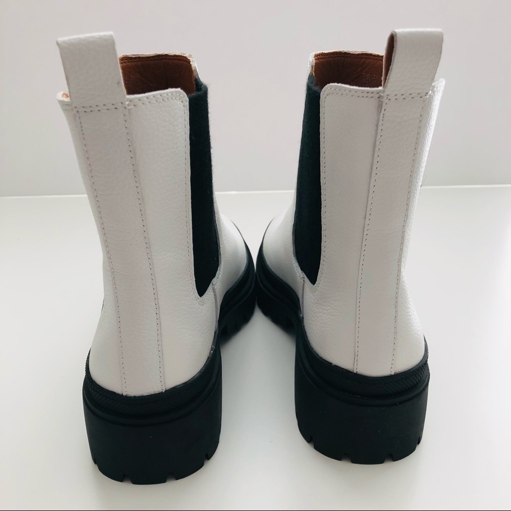 NWOT Lucky Brand Women's White Ellerey Lug Sole Leather Bootie size 10 - Picture 7 of 12